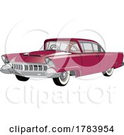 Poster, Art Print Of Maroon Cadillac Car