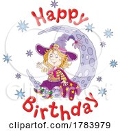 11/11/2022 - Cartoon Witch Girl With A Happy Birthday Greeting