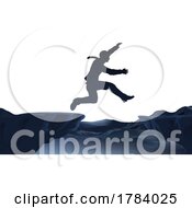 Poster, Art Print Of Courage Leap Of Faith Jump Brave Silhouette Man