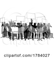 Poster, Art Print Of Silhouette Demonstrator Crowd Protest Rally Strike