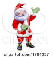 Cartoon Santa Claus Father Christmas Pointing by AtStockIllustration