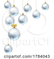 Poster, Art Print Of Christmas Background Gold Silver Balls Baubles