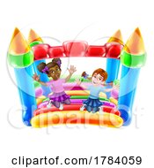 Bouncy House Castle Jumping Girls Kids Cartoon