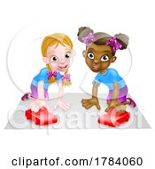 Poster, Art Print Of Two Girls Playing With Cars