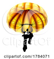 Poster, Art Print Of Parachute Businessman Man Silhouette Sky Diving