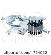Poster, Art Print Of Logistic Silhouette Transport Export Team Concept