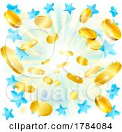 Poster, Art Print Of Gold Flying Coins Money Exploding Jackpot Concept