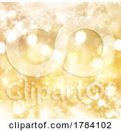 Poster, Art Print Of Gold Christmas Background Of Bokeh Lights And Stars