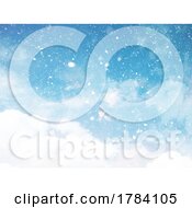 Poster, Art Print Of Christmas Winter Sky Background With Falling Snow