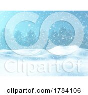 Poster, Art Print Of 3d Christmas Background With A Snowy Landscape