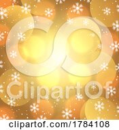 Gold Bokeh And Snowflake Background
