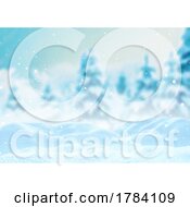 Poster, Art Print Of 3d Christmas Background With Snow Against A Defocussed Winter Landscape