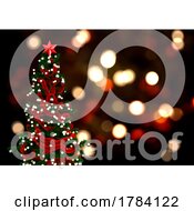 3D Christmas Tree On Defocussed Bokeh Lights Background