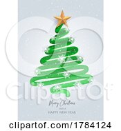 Poster, Art Print Of Christmas Background With An Abstract Tree Design