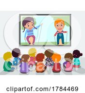 Poster, Art Print Of Children Watching A Hand Puppet Show