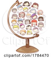 Poster, Art Print Of Children Faces On A Globe