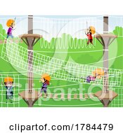Poster, Art Print Of Children On A Rope Course