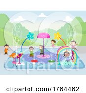 Poster, Art Print Of Children Playing At A Splash Water Park