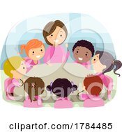 Poster, Art Print Of Teacher And Children Discussing Breast Cancer Awareness