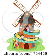 Poster, Art Print Of Children On A Windmill Slide