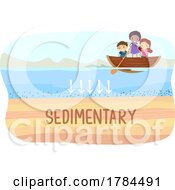 Poster, Art Print Of Children In A Boat Over A Sedimentary Rock Formation