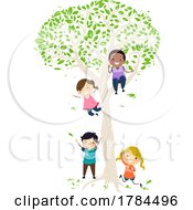 Poster, Art Print Of Children Climbing A Brain Tree