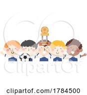 Poster, Art Print Of Boys Soccer Team With A Trophy