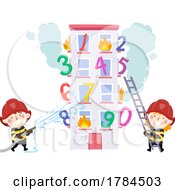 Poster, Art Print Of Fire Fighter Kids With A Number Building