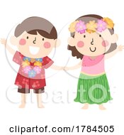 Children In Hawaiian Dress