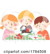 Poster, Art Print Of Children Making Valentines Day Cards