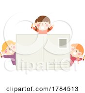Poster, Art Print Of Children With A Giant Postcard