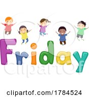 Poster, Art Print Of Children With The Word Friday