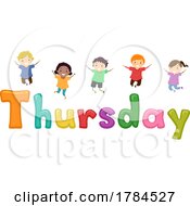Poster, Art Print Of Children With The Word Thursday