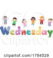 Poster, Art Print Of Children With The Word Wednesday