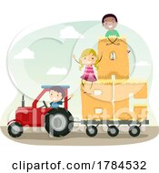 Poster, Art Print Of Children With Abc Hay Bales