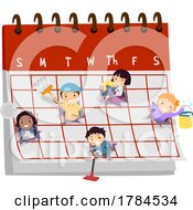 Poster, Art Print Of Children Doing Chores On A Calendar