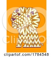 Poster, Art Print Of Weave Handicraft Sitting Male Lion Design