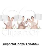 Poster, Art Print Of Rabbits Holding Signs