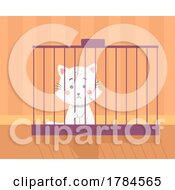 Sad Cat In A Cage