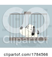 Poster, Art Print Of Sad Dog In A Cage