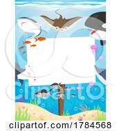 Poster, Art Print Of Blank Sign With Sea Creatures