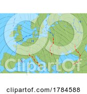 Poster, Art Print Of Forecast Weather Isobar Map Of Europe