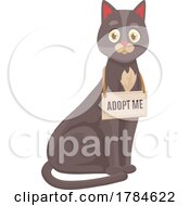 Poster, Art Print Of Cat Wearing An Adopt Me Sign
