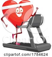 Happy Heart Mascot On A Treadmill