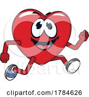 Poster, Art Print Of Happy Heart Mascot Running