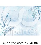 Poster, Art Print Of Hand Painted Watercolour Winter Floral Background