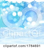 Poster, Art Print Of Christmas Background With A Snowy Landscape