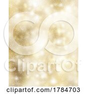 Poster, Art Print Of Golden Christmas Background With Falling Snowflakes