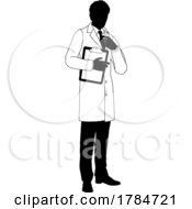 Poster, Art Print Of Scientist Engineer Survey Clipboard Man Silhouette