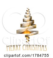 Poster, Art Print Of Gold Christmas Tree Ribbon Concept